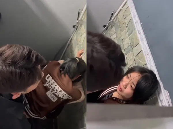 Phát hiện đôi chim sâu lén lút đụ nhau trong toilet quán cà phê